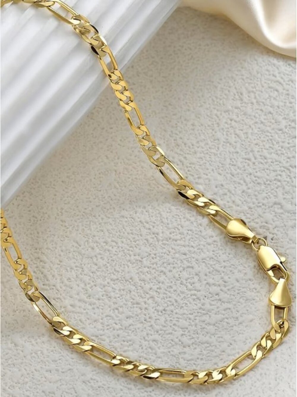 ASHIWC 14K Gold Filled Figaro Chain Necklace 4.2mm